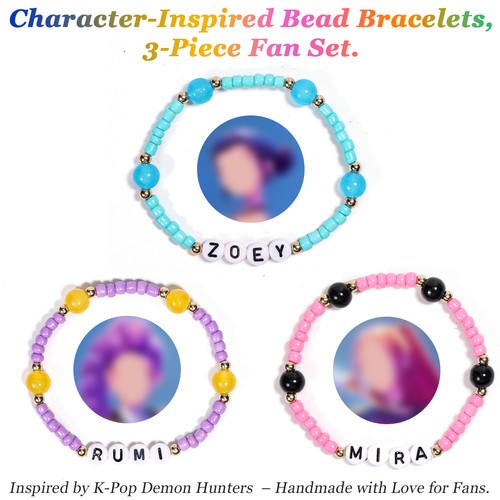 AICase Bracelets Set 3Pcs For Gift Merch Inspired Stackable Stretch Gift Friends - Picture 3 of 9