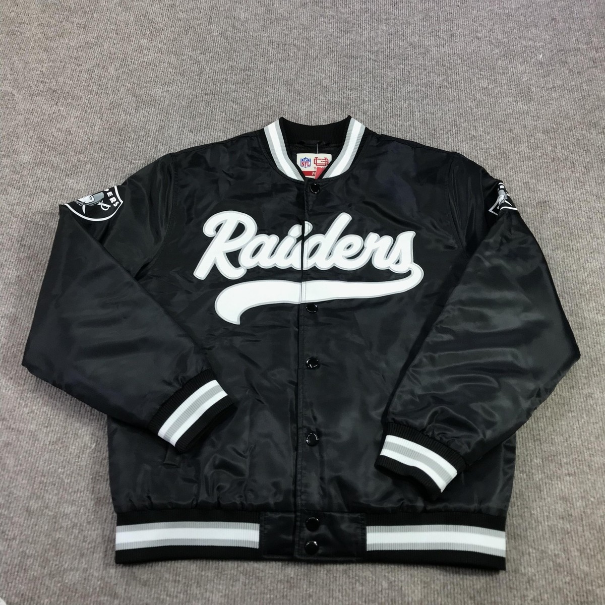 Las Vegas Raiders Jacket Mens Medium Black NFL Football Ultra Game