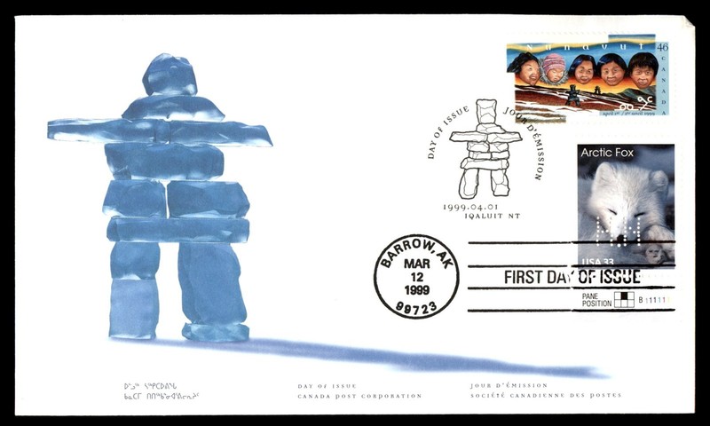 Mayfairstamps Canada FDC 1999 mixed USA arctic fox frank nakano perfin First Day