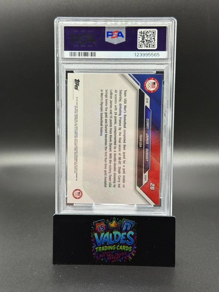 LeBron - Curry - Durant *PSA 10* 2024 Topps Now USA Olympic Basketball Team #26 - Image 3 of 3