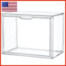 Lxlxxl Clear Acrylic Display Case Stackable Plastic Storage Bins Magnetic