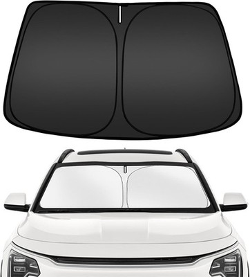 Custom Fit Foldable Windshield Sun Shade for Kia NIRO 2017-2024, Black & Silver