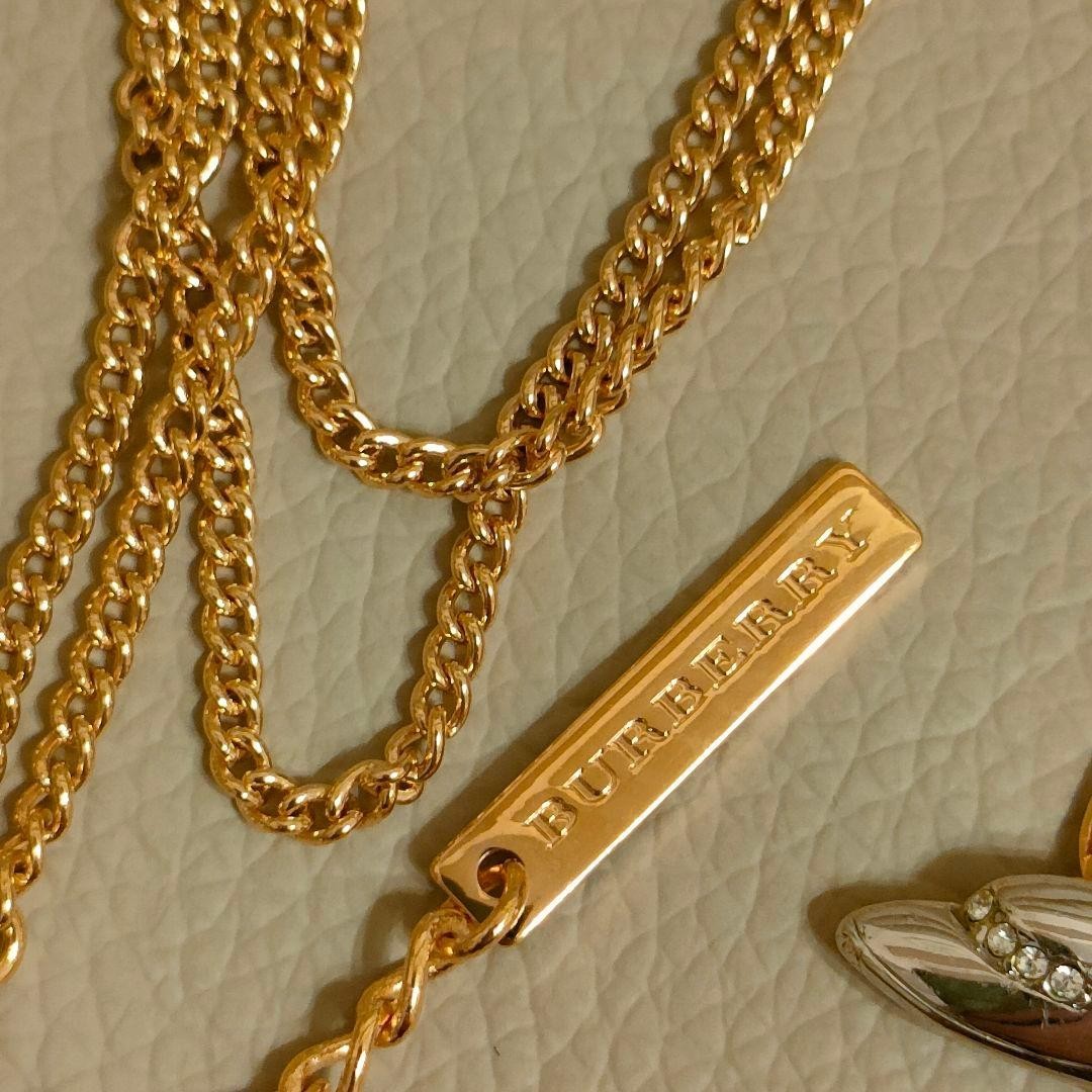 Burberrys JAL 50th Anniversary Teddy Bear Plane Necklace Gold Nova Check 54cm thumbnail 10