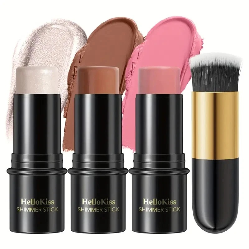 Waterproof 3 in 1 Blush, Contour and Highlighter Combination Set - Image 4 of 4