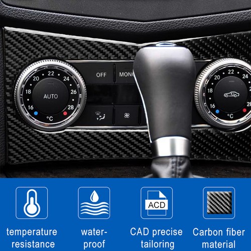 Carbon Fiber Console Air Vent Outlet Cover For Mercedes-Benz C Class W204 07-10 - Picture 7 of 13