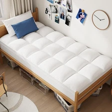 Twin XL Mattress Topper for College Dorm Thick Extra Long Twin Mattress Pad Cov