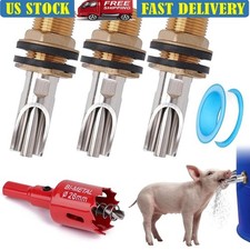 Automatic Pig Waterer Nipple Feeder Stainless Steel Livestock Drinking System US