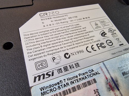 MSI CR720 MS-1736 Intel i3 8GB 500GB 17,3inch - Bild 16 von 16
