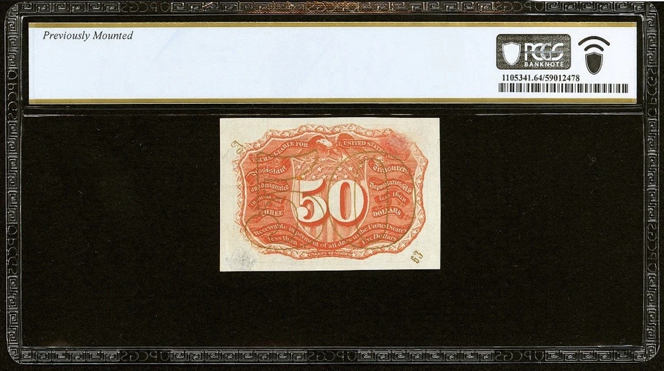 FR# 1317 Fractional 1863 Union Currency 50c, Civil War Second 2nd Issue, PCGS 64 - Image 2 of 4