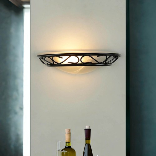 Wandleuchte Cocina Ø30 CM Blanco en Negro E14 Landhaus Metálico Cristal Aplique - Imagen 1 de 9