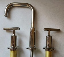 Kohler K-14406-4-SN Purist 1.2 GPM Widespread Bathroom Faucet with Pop-Up Drain