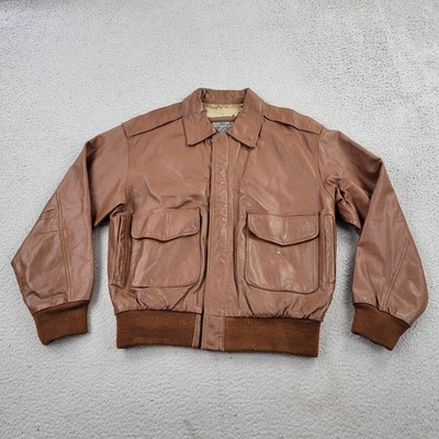 USAF Type A-2 Flyers Leather Jacket Mens Small Pilot Lined VTG Air Force USA