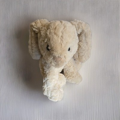 Way To Celebrate Easter Curly Fur Bunny Plush Toy Cream 10'' Soft Stuffed Animal