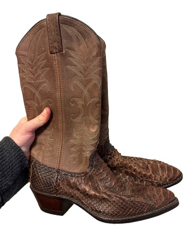 Dan Post Marlboro Boots Size 10 D Brown Leather Western P2552 Vintage DAN POST P2552 Marlboro Men main image 3
