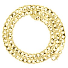 14k Yellow Gold Solid Curb Cuban Link Chain Necklace 22" 7.8mm 65 grams