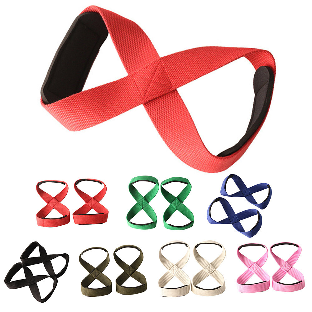 Padded Figure 8 PullUps Straps Lightweight DeadLift Wrist Strap for