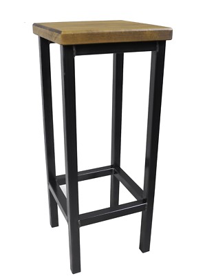 Barhocker Stahl Holz massiv Barstuhl Industrie Design Metall Hocker Loft H 70 cm