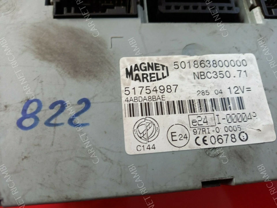 51754987 BODY COMPUTER BCM LANCIA MUSA FIAT IDEA 350 2008 501863800000 NBC350.71 - Immagine 2 di 4