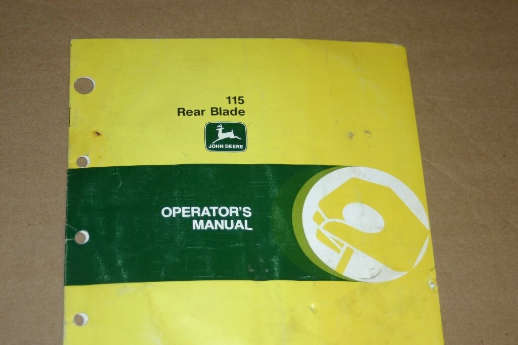 115 Rear Blade JD John Deere 115 Rear Blade Operators Manual | eBay