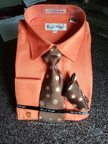 Karl Knox French Cuff Dress Shirt, Tie 