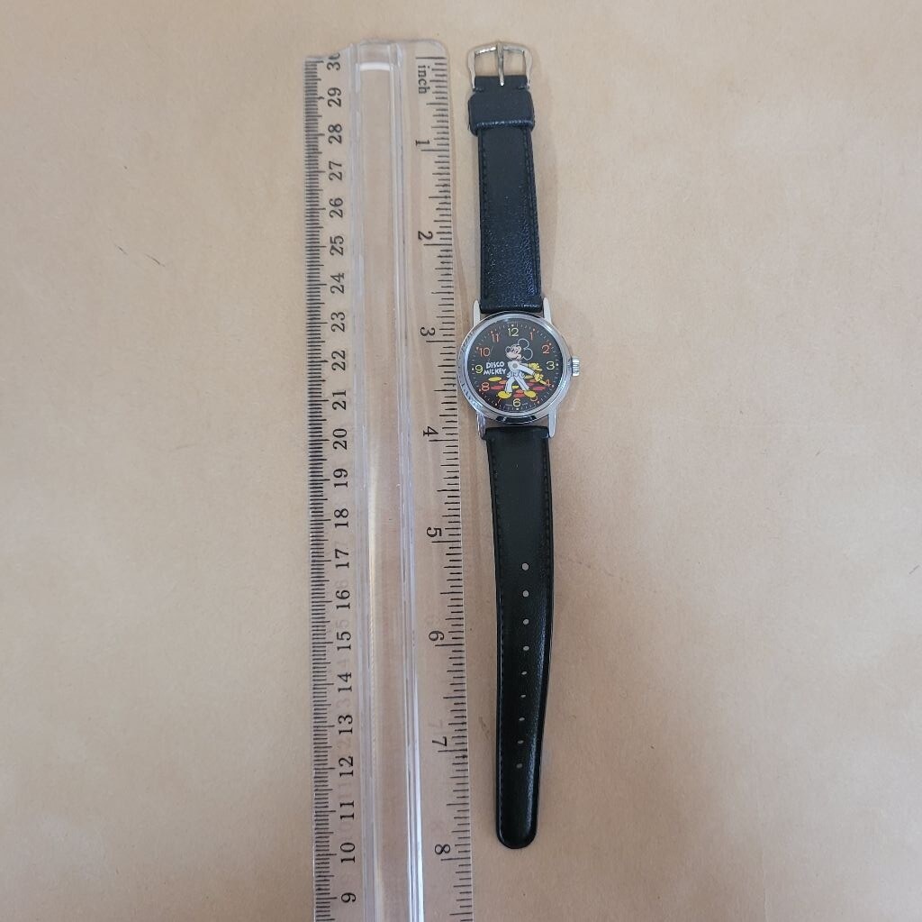 Vintage Disco Mickey Mouse Wristwatch Watch, wind up, works  display picture 1