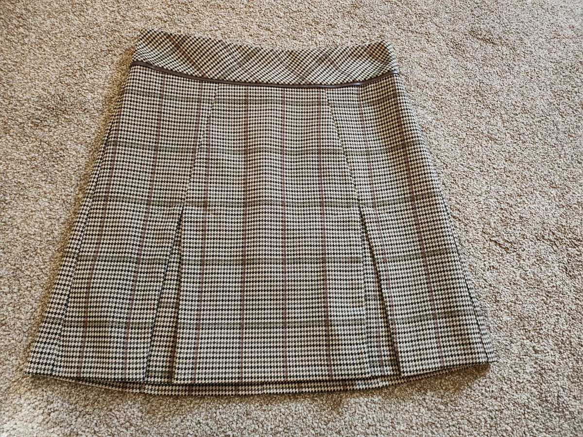 Brown dogtooth skirt cheap