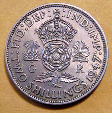 1947 UK Florin - Two Shillings NICE in EF-AU