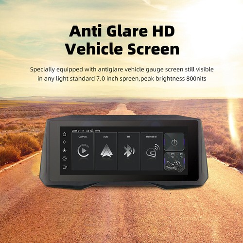 7" IPS Touch Screen Motorcycle Android Auto Navigator Wireless CarPlay w/Camera - Picture 8 of 17