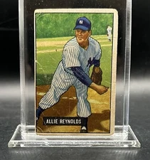 1951 BOWMAN ALLIE REYNOLDS #109 RC ROOKIE NEW YORK YANKEES Creases