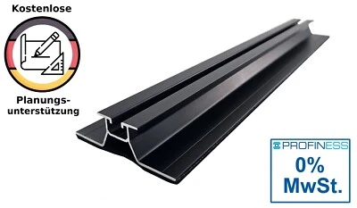 0% MwSt. Profiness 40cm schwarze 2,5cm hohe Brücke Trapezschiene mit EPDM