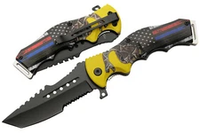 Folding Knife USA Don't Tread on Me First-Responder Patriot Tanto Serrated Blade