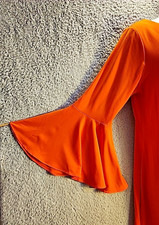 Calvin Klein Womens Dress Orange Aline 12 Flutter  Sleeves Lightweight Comfort