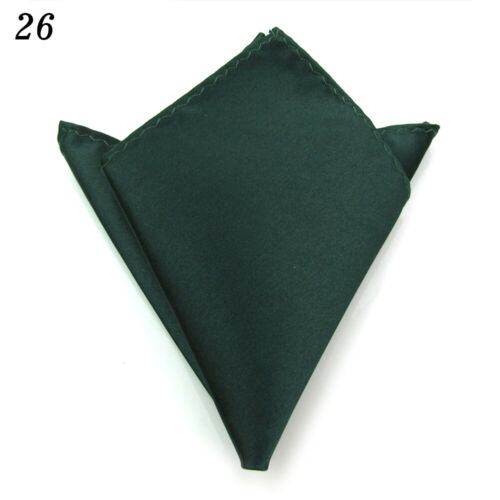 Men's Party Suit Pocket Square Solid Smooth Handkerchief Kerchief Towel Hanky US - Picture 38 of 41