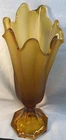 Fenton Art Glass Swung Handkerchief  Vase In  Autumn Gold With Satin Top