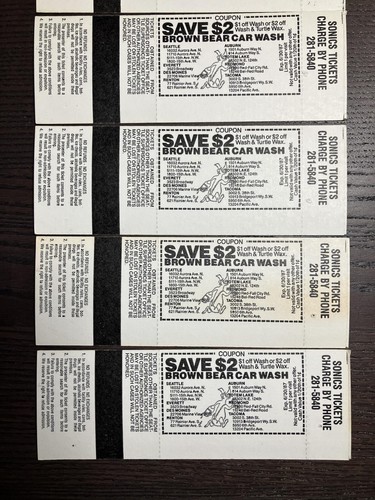 Seattle Supersonics 1986-87 NBA Playoffs Unused Tickets x10  - Picture 6 of 8