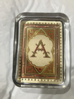 Rectangular Glass Paperweight For Initial A - weighs 1#  NEW / NOS - No Box — photo 1