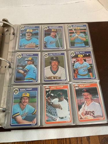 1985 Fleer complete set in binder (660) Roger Clemens, Kirby Puckett RCs NMMT-MT - Foto 7 di 9