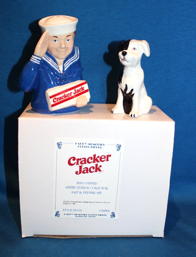 VINTAGE CRACKER JACK LTD ED SALT & PEPPER SET - NEVER DISPLAYED - MIB - 1997