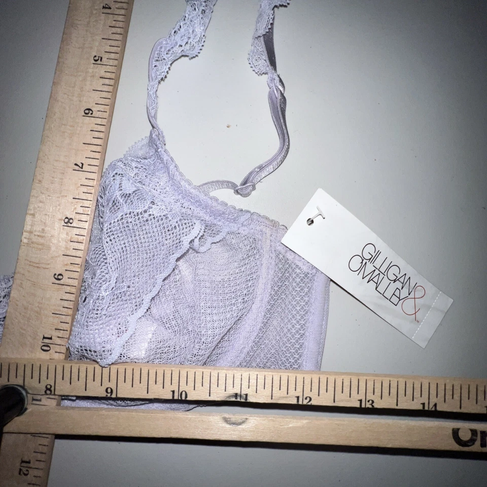 Sutiã Gilligan & O'Malley 36B renda roxa sem fio fecho ajustável traseiro NOVO COM ETIQUETAS - Imagem 4 de 4