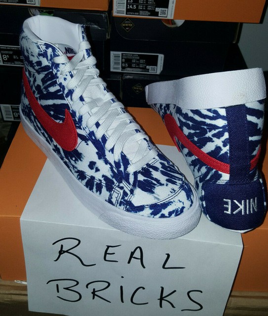 Nike SB Blazer Mid Vintage 77 Tie-Dye Dark Blue White DA7575-991 - Febsale