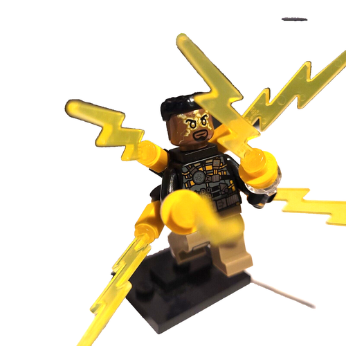 LEGO Super Heroes ELECTRO Minifigure w/ Large Electricity Wings & Electric Sword - Picture 2 of 5