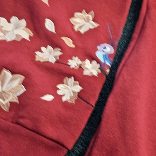 4X Disney Prinzessin Mulan bestickt Blumen Rundhalsausschnitt Sweatshirt rot W1c - Bild 10 von 15