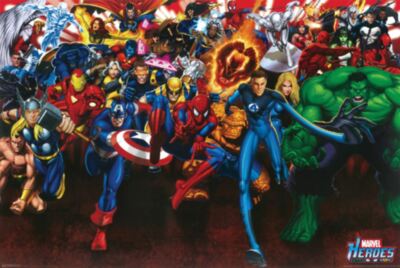 Marvel Comic Books Hero Collage Poster 24x36 -Avengers Wall Art Print Home Decor