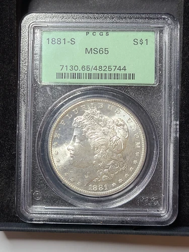 1881-S US Morgan Silver Dollar $1 PCGS MS 65 OLD STYLE SLAB