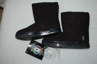 Girls BLACK LIGHT UP BOOTS Rechargable SHERPA LINED Flashing & Solid Lights SZ 2