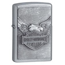 Zippo Zo10929 Chrome Harley-davidson Full Face Emblem Windproof