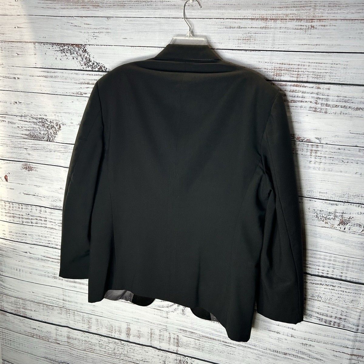 Vintage 90s Christian Dior Black Wool Tuxedo Jacket 1-Button