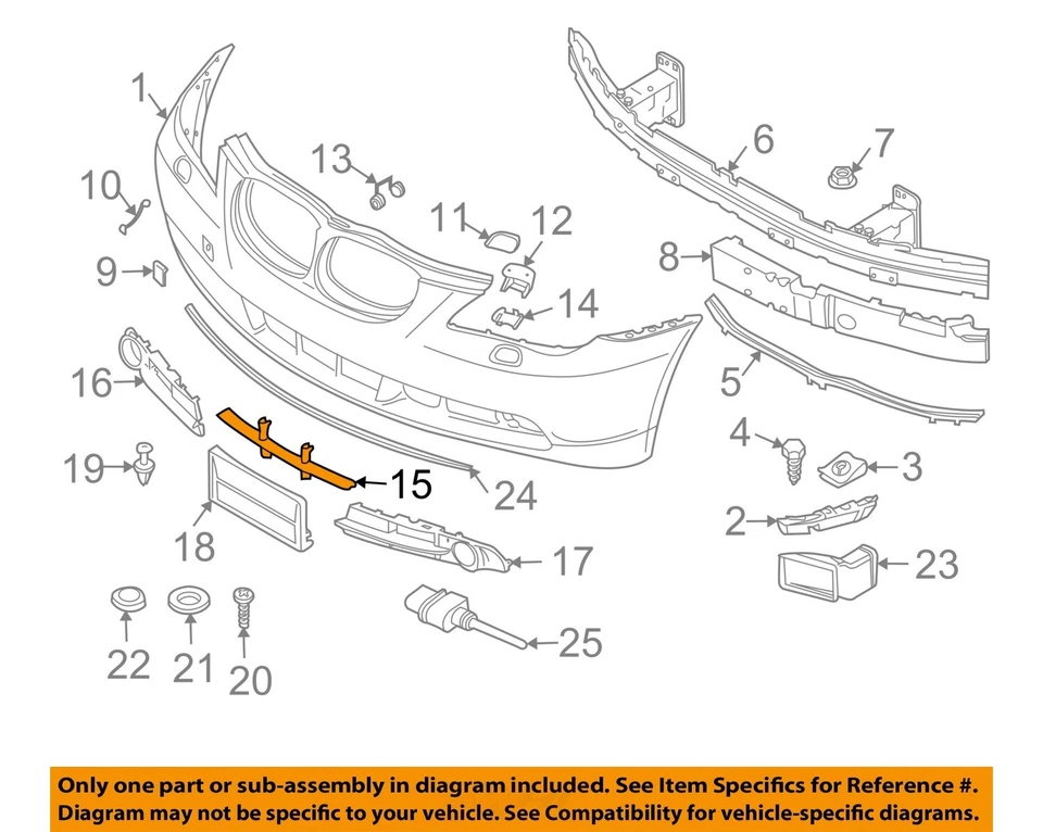 Used Front Bumper Assembly Front fits: 2007 Bmw 550I w/o park assist w/o adaptiv Foto 3 de 4