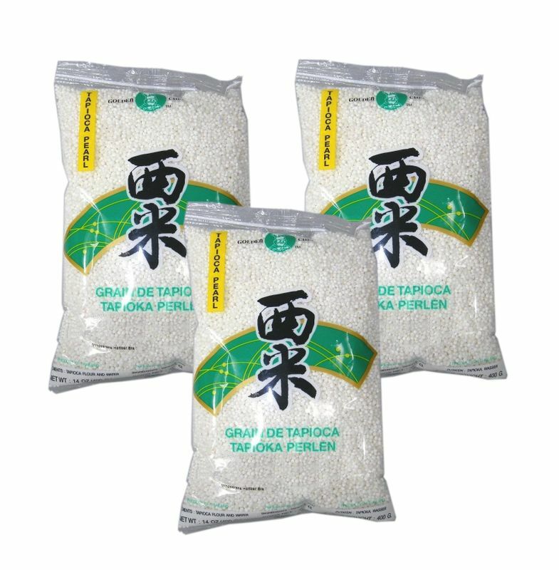 [ 3x 400g ] GOLDEN CHEF Tapioka Perlen ( kleine ) / Tapioca Pearl