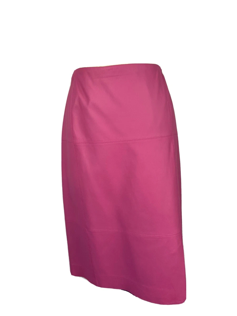 Pink faux hotsell skirt